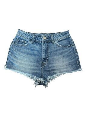 BDG Super High Rise Cheeky Denim Shorts Size 28 Frayed Y2K Festival